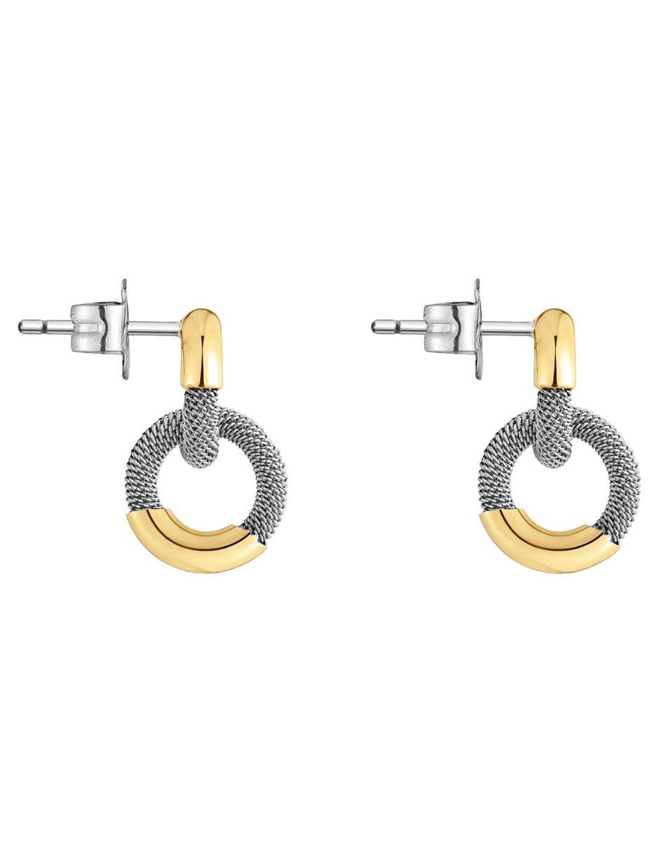 Aretes cortos Tous Tous Unlock de oro 14 K con acabado brillante